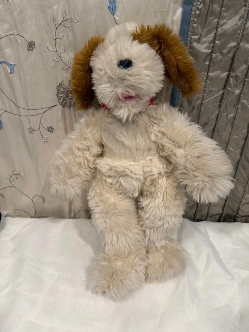 Build-A-Bear Cream Plush Puppy with Satin Tag - Picture 7 of 13